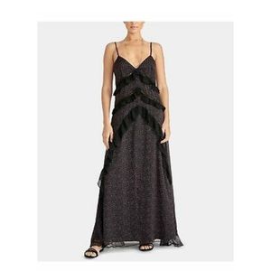 Rachel Rachel Roy maxi dress black florals ruffles & cut outs incredible details